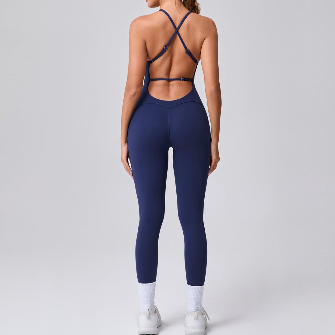 Adjustable Strap Peach Hip Tight Yoga Jumpsuit