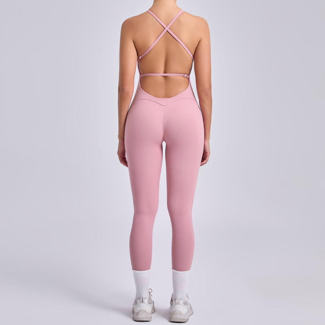 Adjustable Strap Peach Hip Tight Yoga Jumpsuit