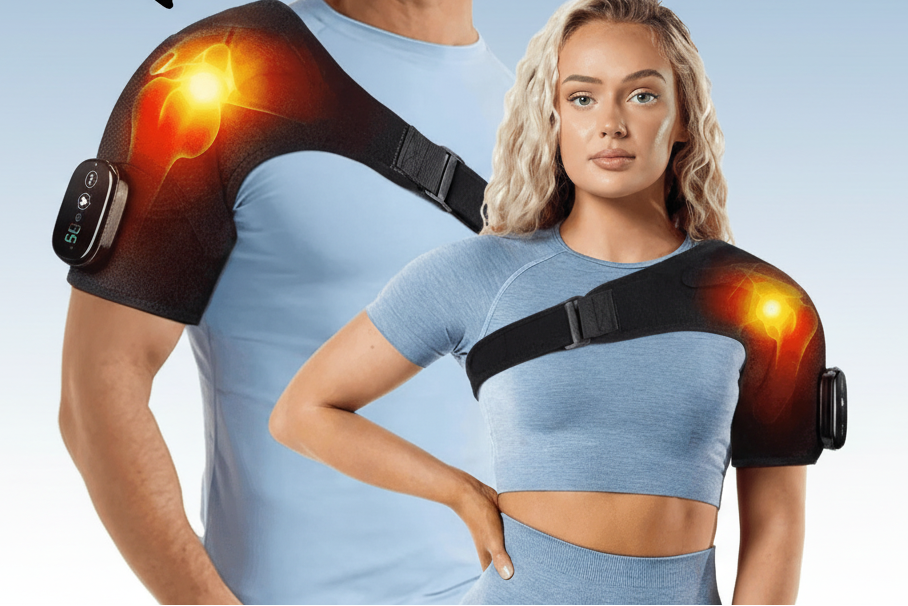 Neck and shoulder massager with heat