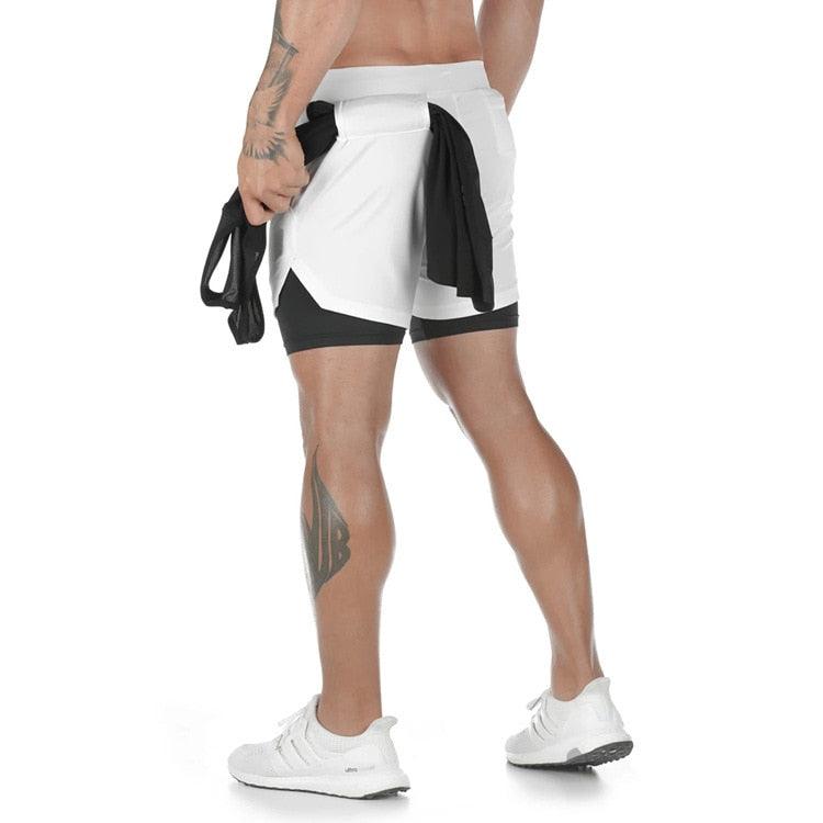 Camo 2-in-1 Men’s Running Gym Shorts Quick Dry Breathable Pockets