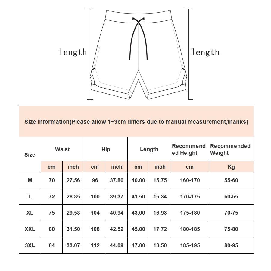 Camo 2-in-1 Men’s Running Gym Shorts Quick Dry Breathable Pockets