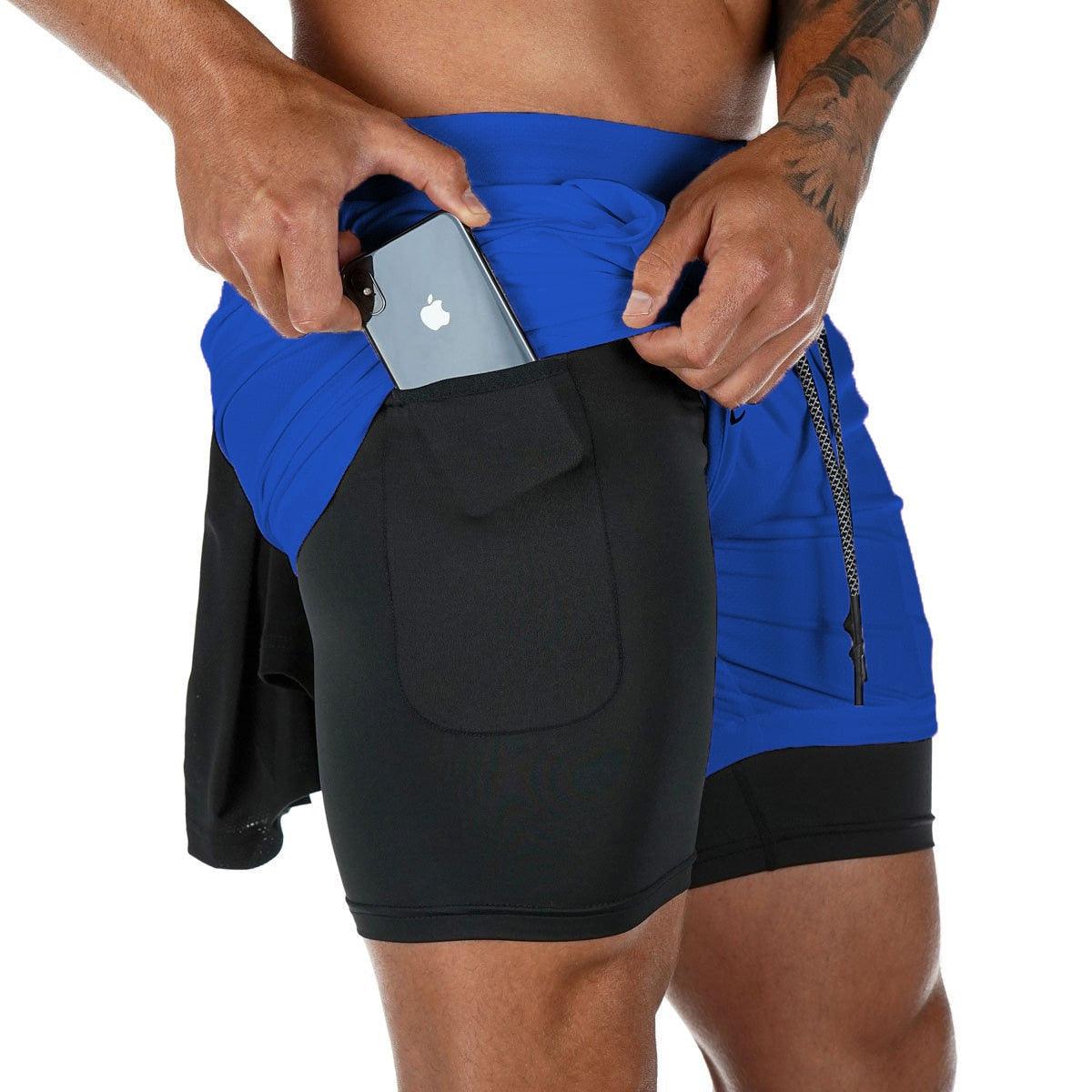 Camo 2-in-1 Men’s Running Gym Shorts Quick Dry Breathable Pockets