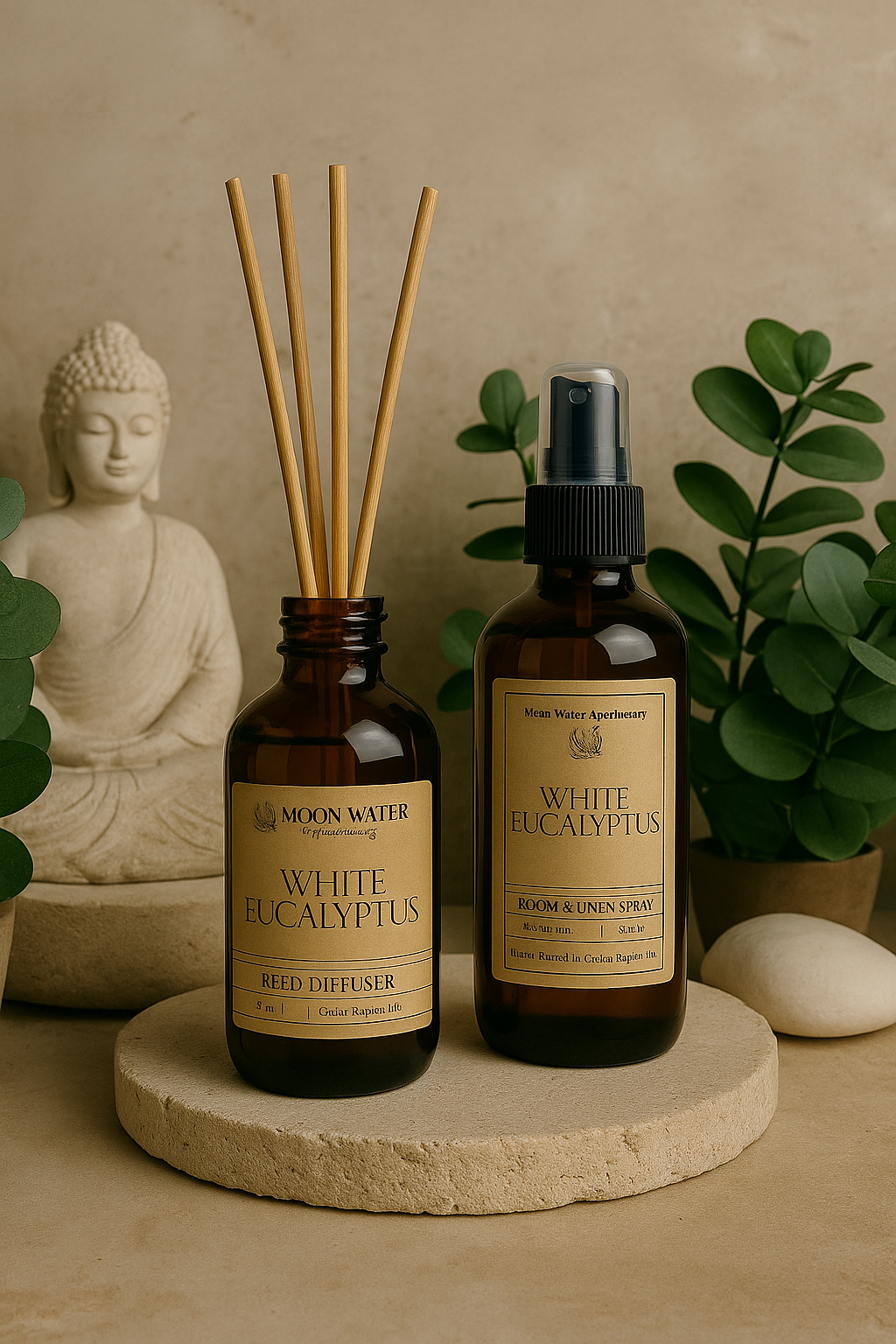 White Eucalyptus Room Linen Aromatherapy Spray Moon Water