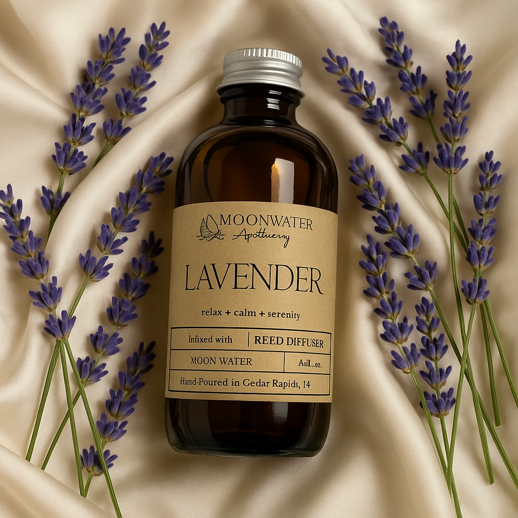 Lavender Reed Diffuser Calming Aromatherapy Moon Water